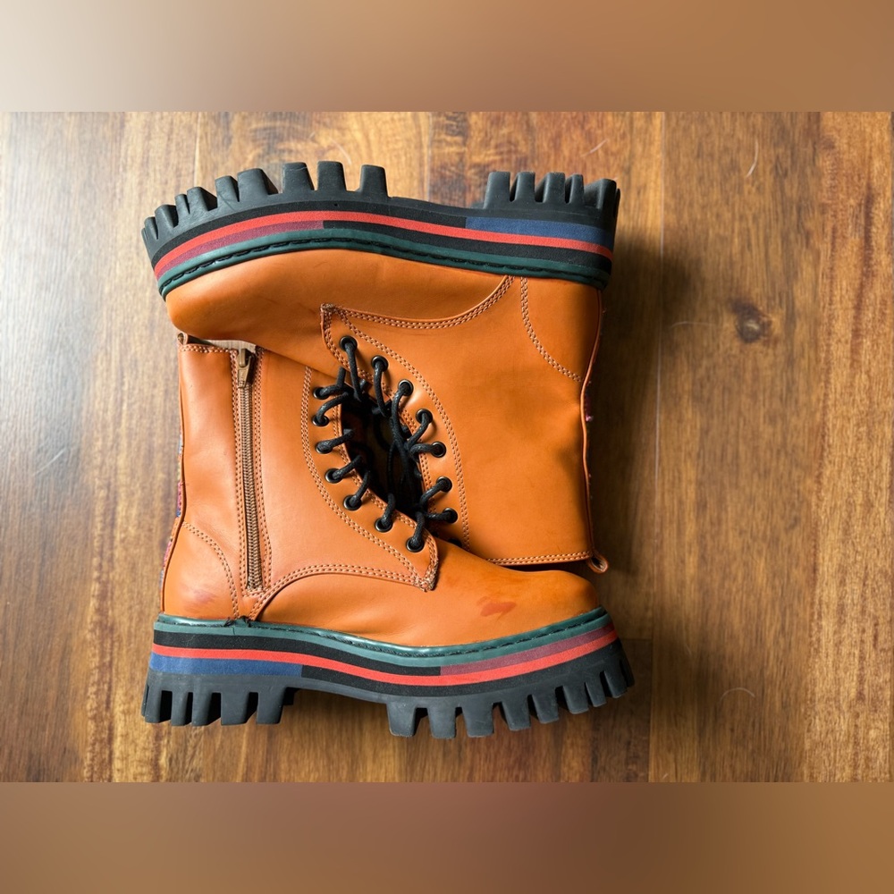 Farm Rio Burnt Orange Lace Up Boots Size 6